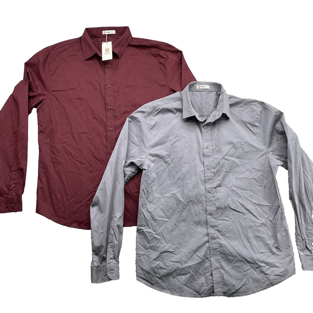 H2H Dress Shirts LOT (2) Men's XL Business Corpcore Career Outdoor Formal Office